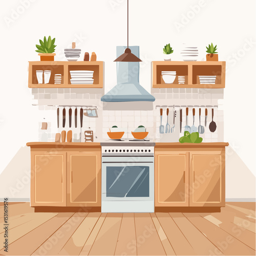 Bright Minimalist Kitchen with Light Wood Cabinets and White Walls