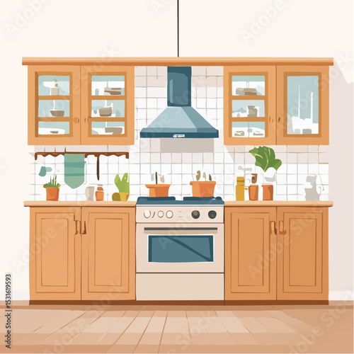 Bright Modern Kitchen With Light Wood Cabinets and White Tile Backsplash