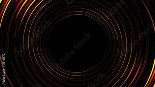 bright circle rotating animation video effect on plain black background
