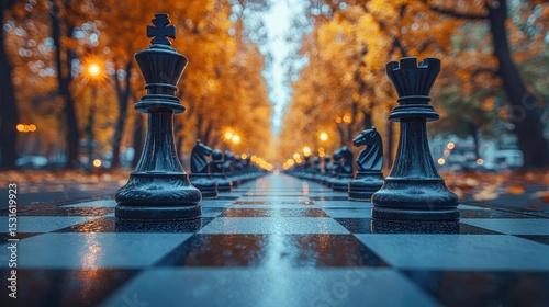 A chessboard, its squares adorned with black and white pieces in silent contemplation, stood as a testament to the timeless battle between strategy and chance 