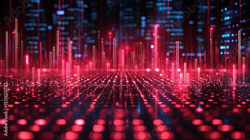 A dynamic digital graph charting the fluctuating stock trade market, its upward trajectory symbolizing the exciting potential for growth investment opportunities 