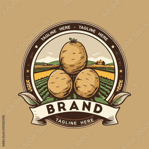 potato logo design template. agriculture logo