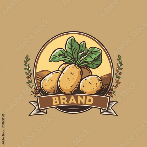 potato logo design template. agriculture logo