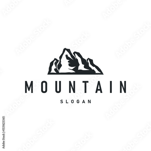mountain logo concept minimalist design simple natural mountains with a simple minimalist black silhouette as a brand template symbol and template illustration