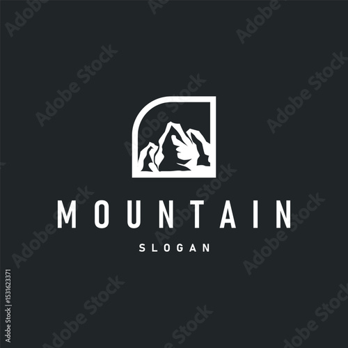 mountain logo concept minimalist design simple natural mountains with a simple minimalist black silhouette as a brand template symbol and template illustration