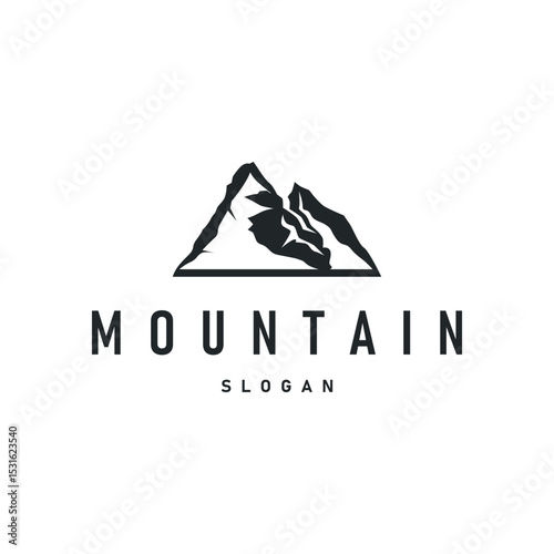 mountain logo concept minimalist design simple natural mountains with a simple minimalist black silhouette as a brand template symbol and template illustration