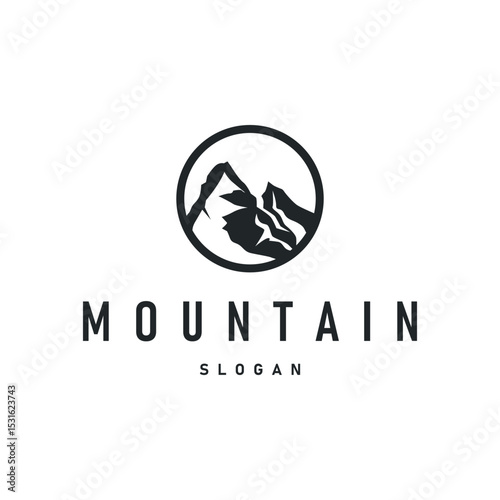 mountain logo concept minimalist design simple natural mountains with a simple minimalist black silhouette as a brand template symbol and template illustration