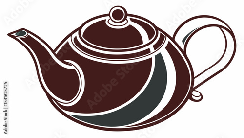 Ornate Decorative Illustration of a Teapot