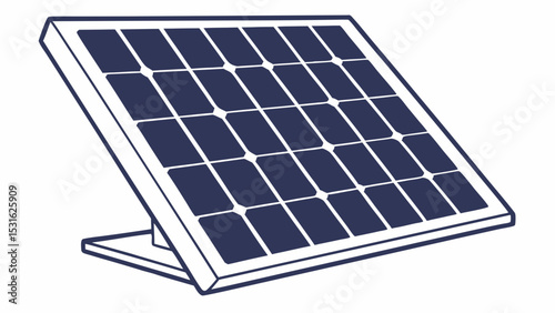 Angled Illustration of a Solar Panel Generating Renewable Energy
