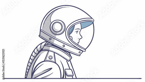 Profile of a Female Astronaut in Space Helmet