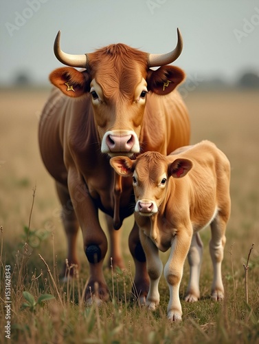 La madre vaca y su ternero