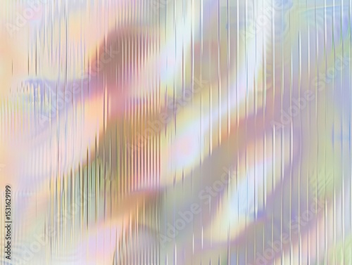 Reeded Glass. Colored Ribbed Background. Blue, Purple, Silver, Pink and Violet. Abstract lines with neon effect on patterned texture. Vibrant space reflection for crystal template.