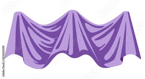 Vector of soft purple draped fabric — abstract fabric illustration suitable for fashion design, staging, or textile inspiration.