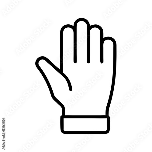 Hand in a glove illustration with outline style  