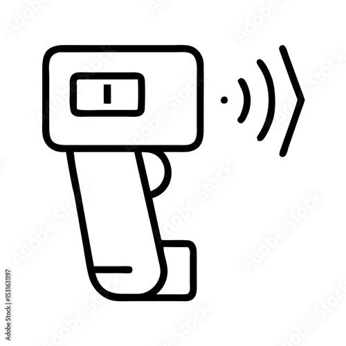 Laser scanner icon in minimal style with clean lines  