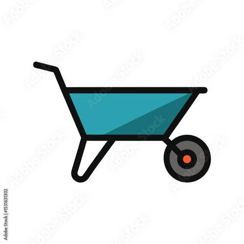 Isolated Wheelbarrow Illustration