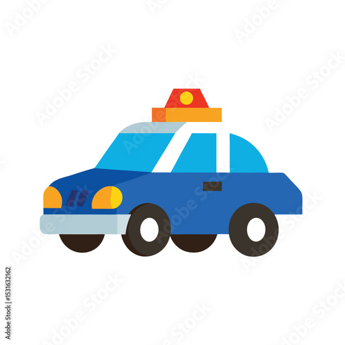 Cartoon Police Car Vector Illustration