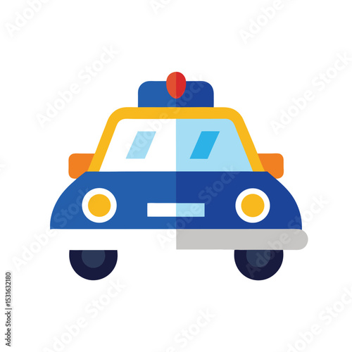 Cartoon Police Car Vector Illustration