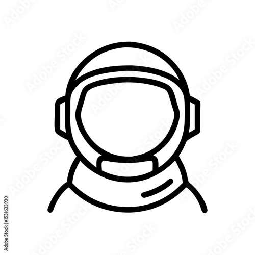 Astronaut Helmet Illustration: Minimalist illustration of an astronaut's helmet, a symbol of space exploration and scientific discovery.