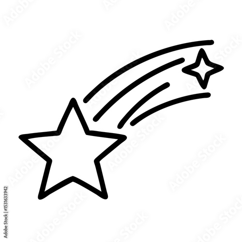 Celestial Trail: A striking minimalist illustration of a shooting star, symbolizing dreams, aspirations, and the vastness of the cosmos.