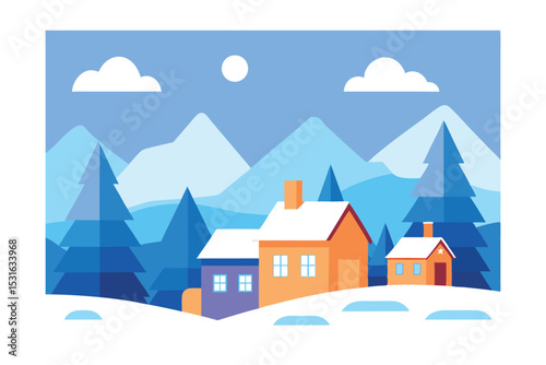 Beautiful Cartoon Snow Cone Vector Illustration