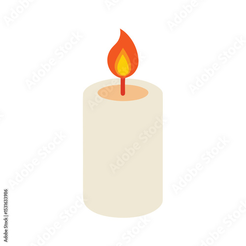 Cartoon Candle Vector Illustration 