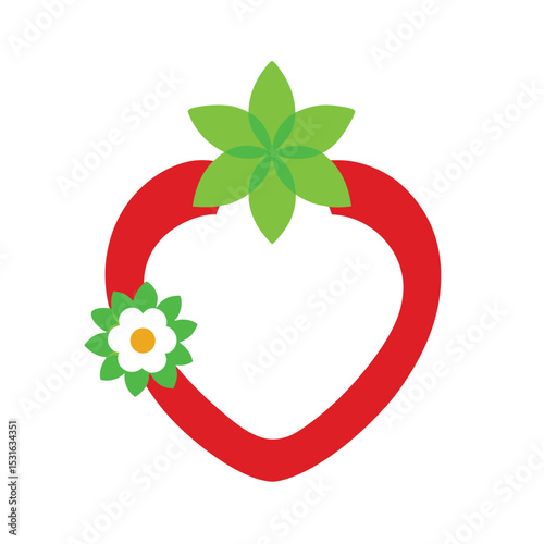 Vector Strawberry Frame Isolated on Background 