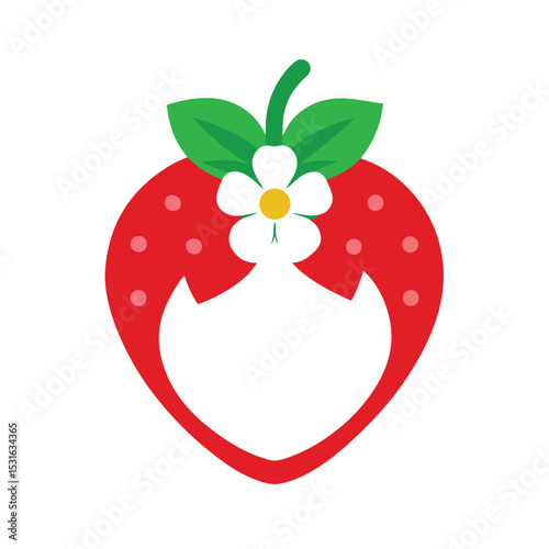 Vector Strawberry Frame Isolated on Background 