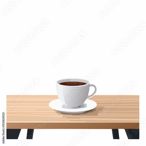 Minimalist Study Desk with Coffee A Cup of Warmth and Focus