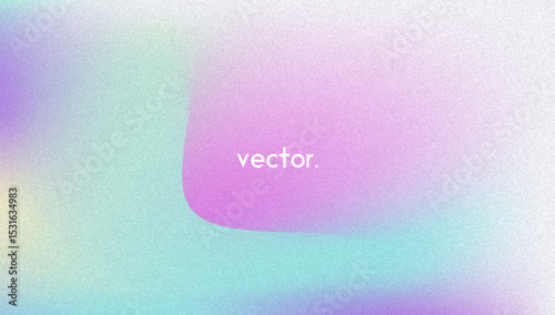 Noise Gradient Background. Abstract Grainy Bg In Pink, Purple And Blue Colors. Iridescent Hologram. Pearlescent Holographic Texture With Rainbow Foil. Trendy Metal Shape With Pastel Gradation