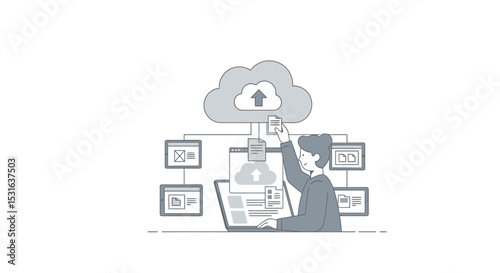 Cloud Data Upload Illustration: Seamless Connectivity