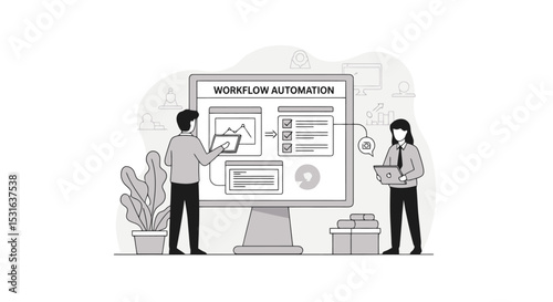 Workflow Automation Illustration: Team Collaboration