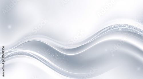 Flowing silver abstract texture with light gradients and glitter specks, perfect for luxury branding.