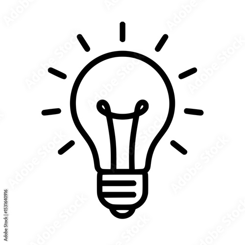Light bulb outline icon representing creativity, innovation, and bright ideas