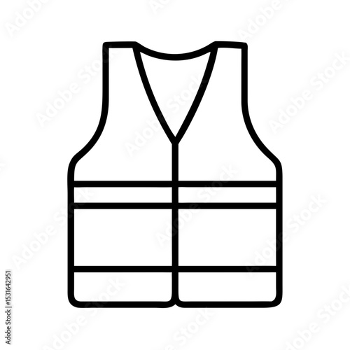 Safety vest outline illustration with reflective stripes  