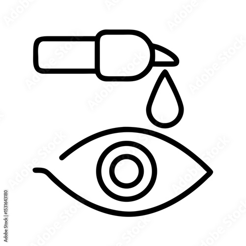 Eye dropper dispensing liquid into an eye illustration  