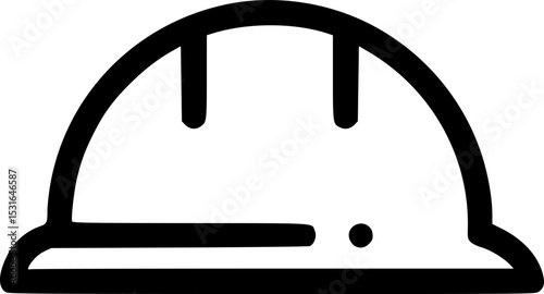 Construction Helmet Icon: A minimalist line drawing of a construction helmet, representing safety and protection on the job site.
