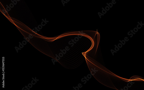 Dark abstract background with a glowing abstract waves