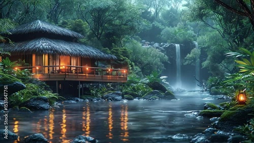 a villa in the middle of the forest