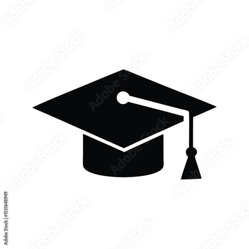 education cap, graduation cap icon isolated on white background