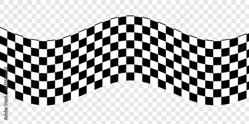 Abstract checkered round frame. Racing concept. Chess pattern on white background. Border template.