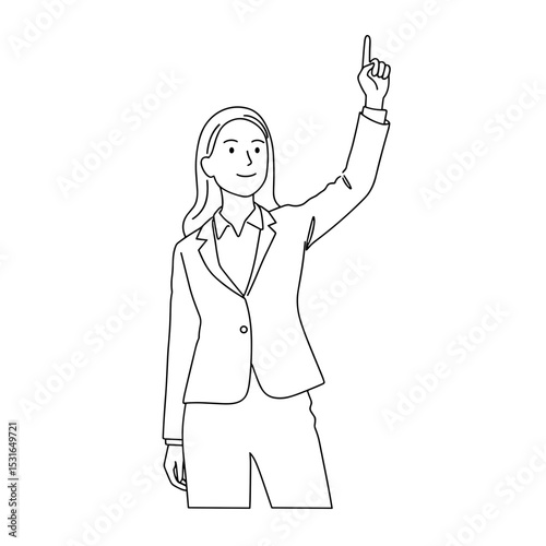 Businesswoman raising hand with confident expression