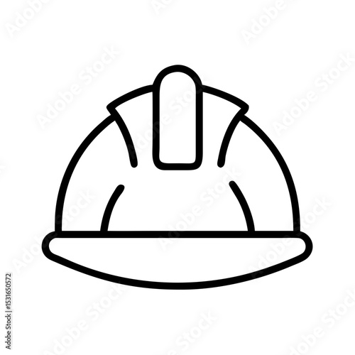 Safety helmet in outline style for construction or industrial use   photo