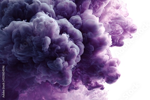 Abstract purple and white ink clouds