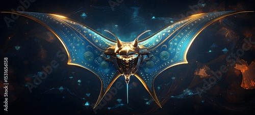 manta birostris in Delfts Blauw, ai generative