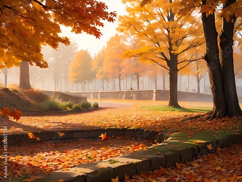 Bright Fall Leaves Background