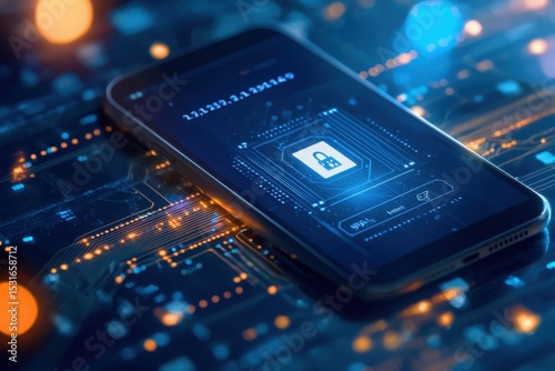 Cybersecurity measures for mobile devices digital landscape technology secure environment close-up view data protection and privacy awareness