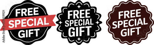 Free Special Gift Label – Modern Vector Badge Design for Sales, Promotions, Giveaways, Marketing, and Retail Offers

