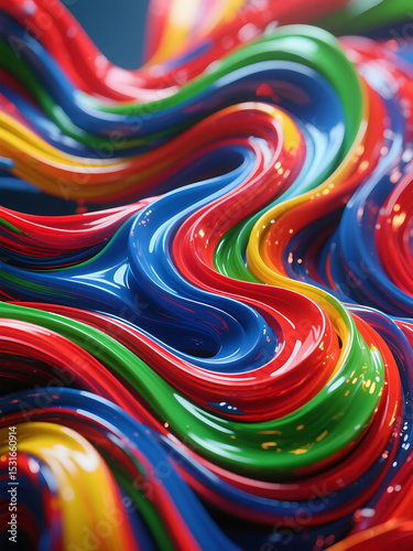 Abstract Colorful Paint Swirls