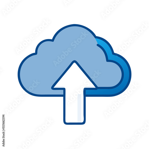 Simple Cloud Upload Icon With Upward Arrow Representing Data Transfer